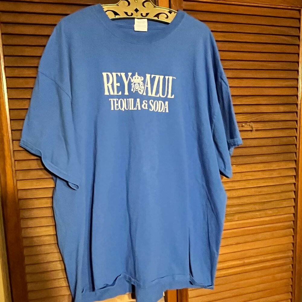 PORT & COMPANY Rey Azul Tequila Soda Mens‎ 2XL Blue Graphic Tee 30x48